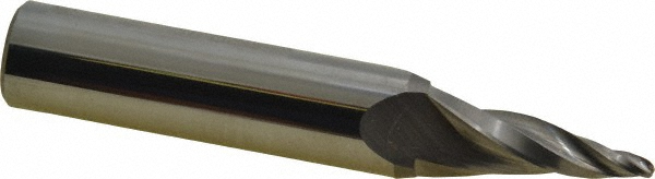 12177667 Tapered End Mill: 10 ° per Side, 3/32" Small Dia, 1" LOC, 3 Flutes, Solid Carbide, Ball End  
