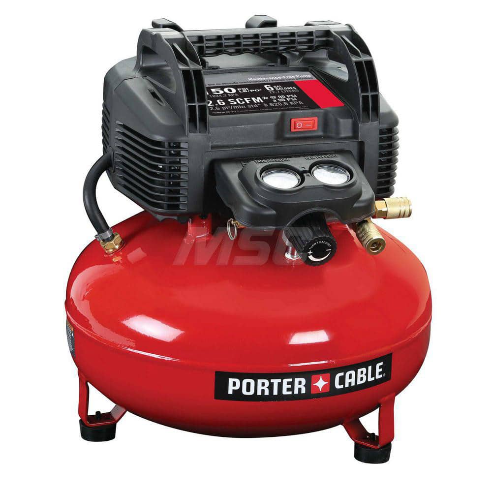 Porter-Cable C2002 0.8 HP, 2.6 CFM Pancake Electric Oil Free Compressor Only, No Hose or Fittings 