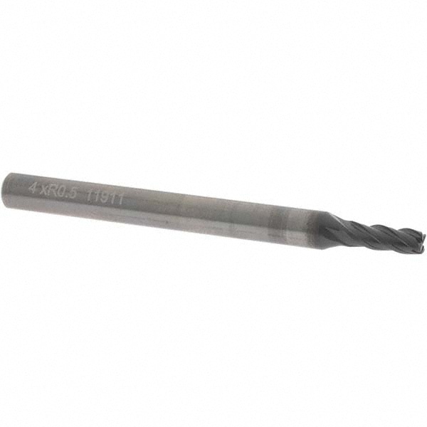 OSG HP434-1576 Corner Radius End Mill: 0.1575" Dia, 0.4331" LOC, 0.0197" Radius, 4 Flutes, Solid Carbide Image