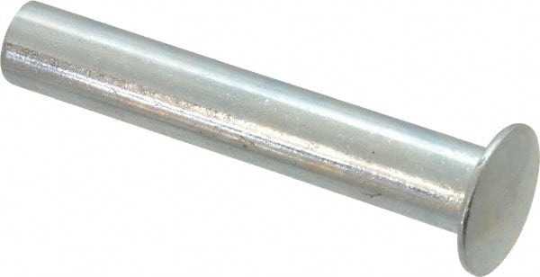 RivetKing. XTY437048SZ 0.176 to 0.184" Hole Diam, Round Head, Zinc Plated Steel, Semi Tubular Rivet 