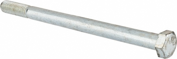 Made in North America | Value Collection Hex Head Cap Screw: 5/8-11, 9" Length Under Head, Grade 5 Steel, Zinc Finish - Partially Threaded, 15/16"