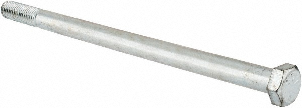 Made in North America | Value Collection Hex Head Cap Screw: 5/8-11, 11" Length Under Head, Grade 5 Steel, Zinc Finish - Partially Threaded, 15/16"