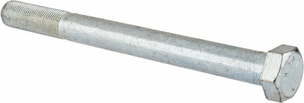 Made in North America | Value Collection Hex Head Cap Screw: 5/8-18, 7" Length Under Head, Grade 5 Steel, Zinc Finish - Partially Threaded, 15/16"