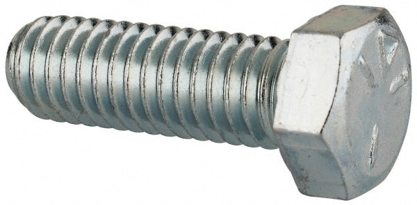 Made in North America 3718CH5O Hex Head Cap Screw: 3/8-16 x 1-1/8", Grade 5 Steel, Zinc-Plated 