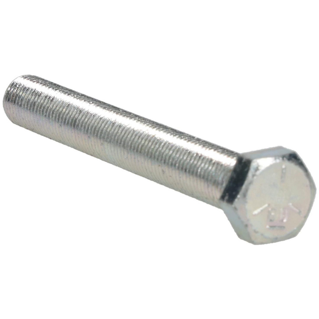 Made in USA Hex Head Cap Screw: 3/8-24, 3" Length Under Head, Grade 5 Steel, Zinc Finish - Fully Threaded, 9/16" Hex, ASME B18.2.1 & SAE J429 | 2-Pack