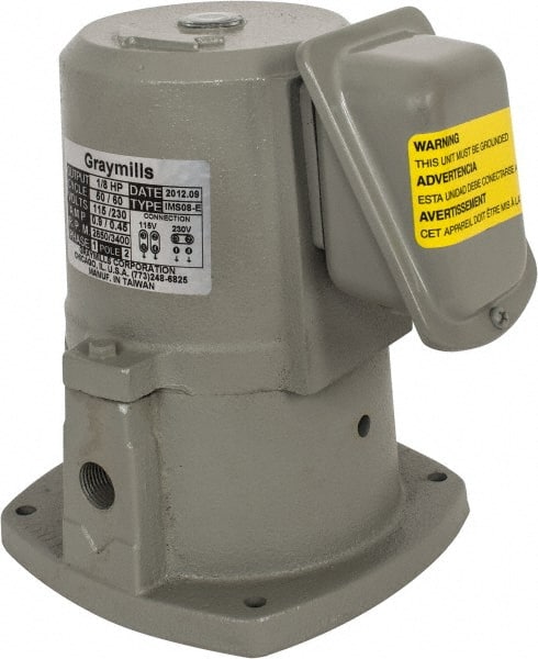 Graymills IMS08-E Suction Pump: 1/8 hp, 115/230V, 0.7/0.35A, 1 Phase, 3,450 RPM, Cast Iron Housing 