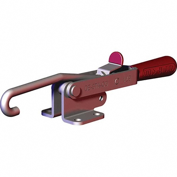 De-Sta-Co 371-SS Pull-Action Latch Clamp: Horizontal, 751 lb, J-Hook, Flanged Base Image