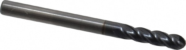 OSG HP441-1250-BN Ball End Mill: 0.125" Dia, 0.5" LOC, 4 Flute, Solid Carbide Image