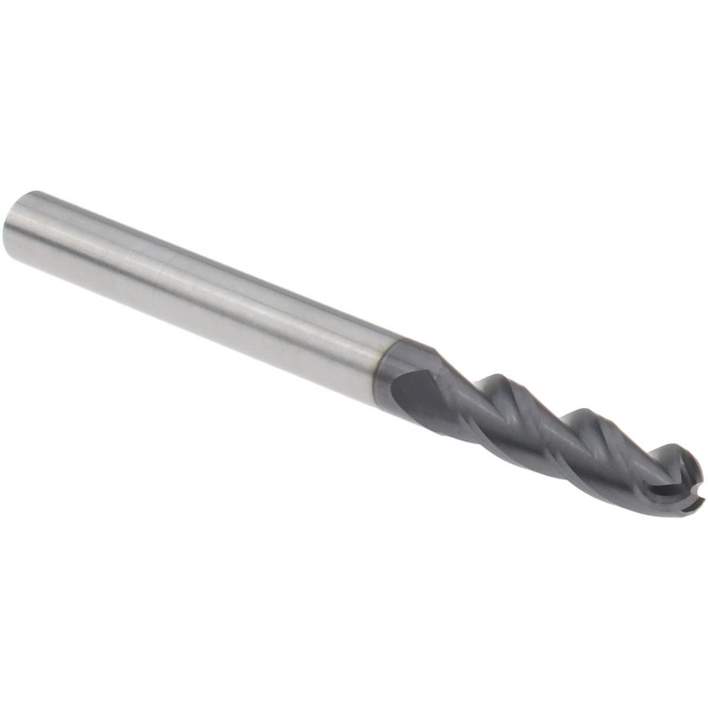 Niagara Cutter 17003781 Ball End Mill: 0.125" Dia, 0.5" LOC, 3 Flute, Solid Carbide Image