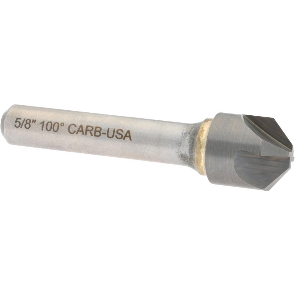 Hertel 334-007080 5/8" Head Diam, 3/8" Shank Diam, 4 Flute 100° Solid Carbide Countersink Image