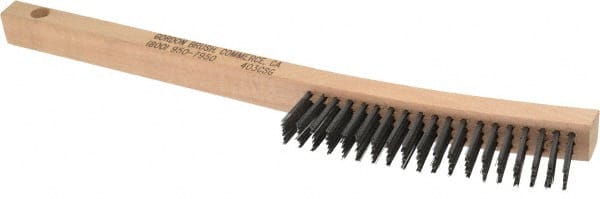 4 x 16 Row 0.012 Stainless Steel Wire and Wood Shoe Handle Scratch Brush  444SS - Gordon Brush