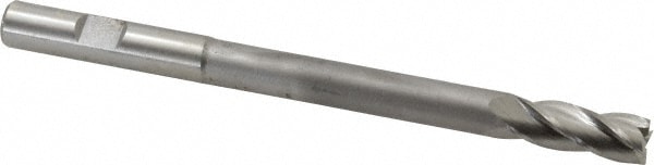 Hertel 11221 Square End Mill: 3/8 Dia, 1 LOC, 3/8 Shank Dia, 5 OAL, 4 Flutes, High Speed Steel Image