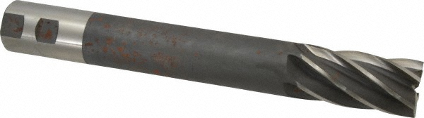 Hertel 11233 Square End Mill: 2 Dia, 4 LOC, 2 Shank Dia, 15-1/4 OAL, 6 Flutes, High Speed Steel Image