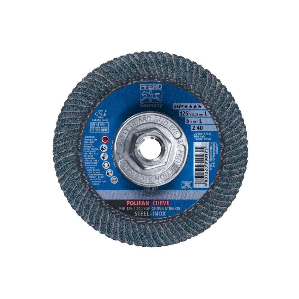 PFERD 67363 Flap Disc: 5/8-11 Hole, 40 Grit, Zirconia Alumina, Type 27 