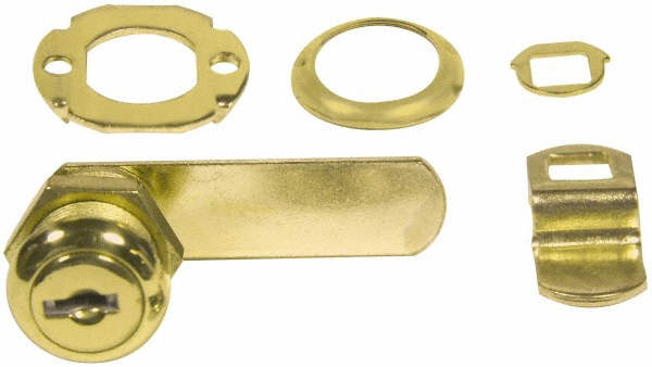 Value Collection Camlocks, Side Latches & Pawl Latches - 7/8" KA BRASS DRAWER&DOOR CAM LOCK | Part #43802