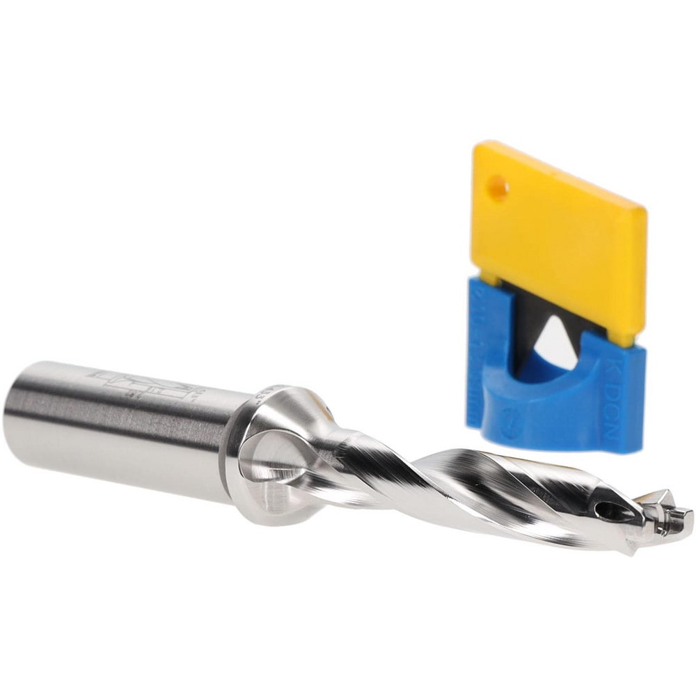 Replaceable-Tip Drill: 0.433 to 0.449" Dia, 2.16" Max Depth, 5/8" Straight-Cylindrical Shank