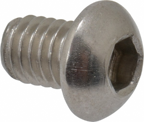 Value Collection MABS0060008CP M6x1.00 8mm Length Under Head Hex Socket Drive Button Socket Cap Screw Image
