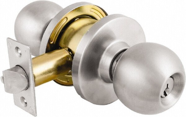 Up to 1-3/4" Door Thickness, Brushed Chrome Entrance Knob Lockset