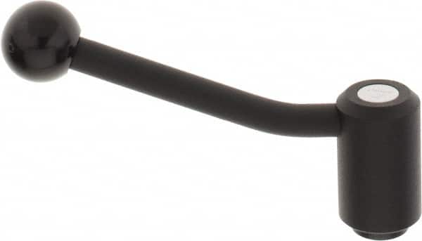 KIPP K0108.3A51 Tension Lever Adjustable Clamping Handle: 1/2-13 Thread, 1.3" Hub Dia, Steel, Black 