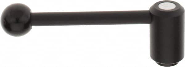 KIPP K0108.3A62 Tension Lever Adjustable Clamping Handle: 5/8-11 Thread, 1.3" Hub Dia, Steel, Black 