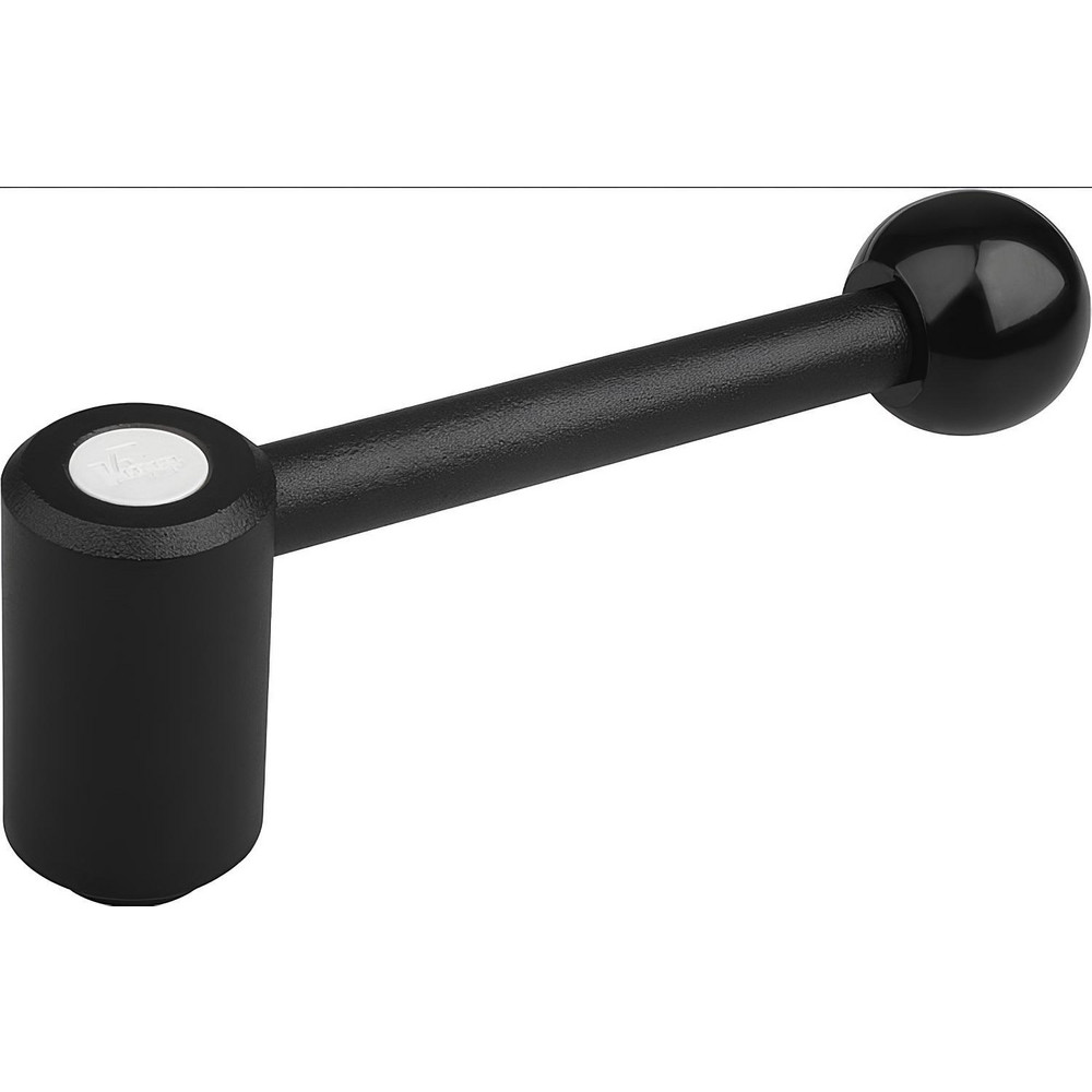 Adjustable Clamping Handle: Adjustable Tension Lever, 3/8-16 Thread, Steel Handle, 0.9400" Hub Dia, Black - 1.1811" Stud Length, 3.6220" Handle Length, 1.95" Handle Height