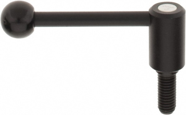 KIPP K0108.1A52X30 Tension Lever Adjustable Clamping Handle: 1/2-13 Thread, 0.94" Hub Dia, Steel, Black Image