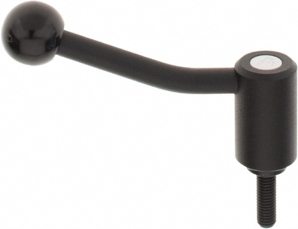 KIPP K0108.1081X25 Tension Lever Adjustable Clamping Handle: M8 x 1.25 Thread, 0.94" Hub Dia, Steel, Black Image