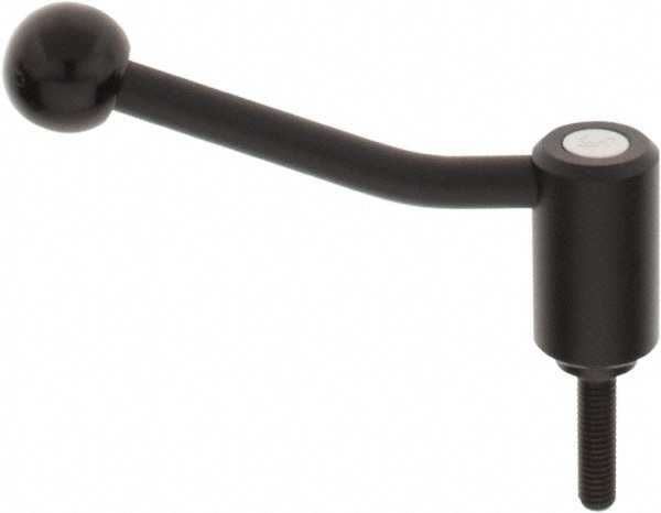 KIPP K0108.1081X30 Tension Lever Adjustable Clamping Handle: M8 x 1.25 Thread, 0.94" Hub Dia, Steel, Black Image