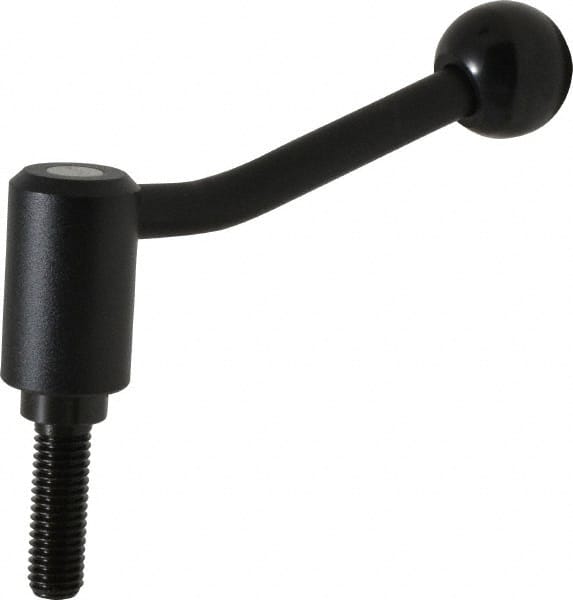 KIPP K0108.2A51X40 Tension Lever Adjustable Clamping Handle: 1/2-13 Thread, 1.1" Hub Dia, Steel, Black 