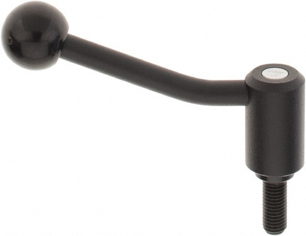 KIPP K0108.2121X30 Threaded Stud Tension Lever Adjustable Clamping Handle: M12 x 1.75 Thread, 1.1" Hub Dia, Steel 