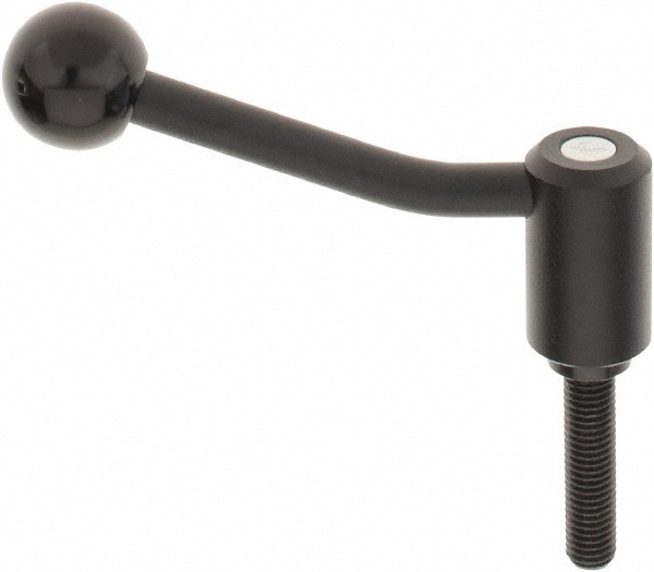 KIPP K0108.2121X50 Threaded Stud Tension Lever Adjustable Clamping Handle: M12 x 1.75 Thread, 1.1" Hub Dia, Steel 