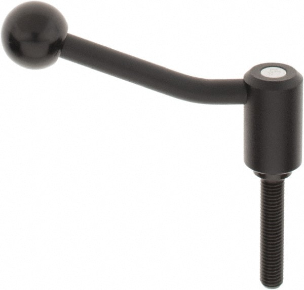 KIPP K0108.2121X60 Threaded Stud Tension Lever Adjustable Clamping Handle: M12 x 1.75 Thread, 1.1" Hub Dia, Steel 