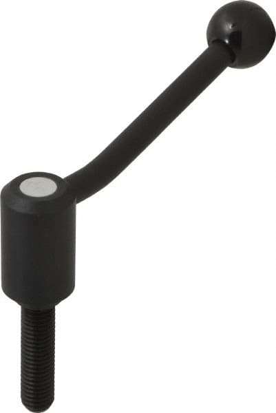 KIPP K0108.3A61X60 Threaded Stud Tension Lever Adjustable Clamping Handle: 5/8-11 Thread, 1.3" Hub Dia, Steel 