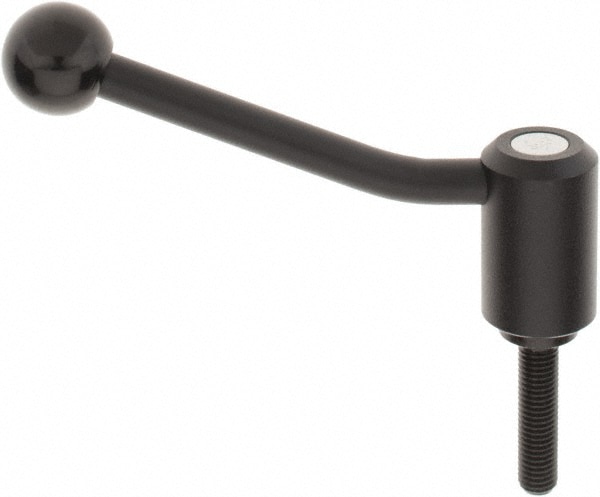 KIPP K0108.3121X50 Threaded Stud Tension Lever Adjustable Clamping Handle: M12 x 1.75 Thread, 1.3" Hub Dia, Steel 