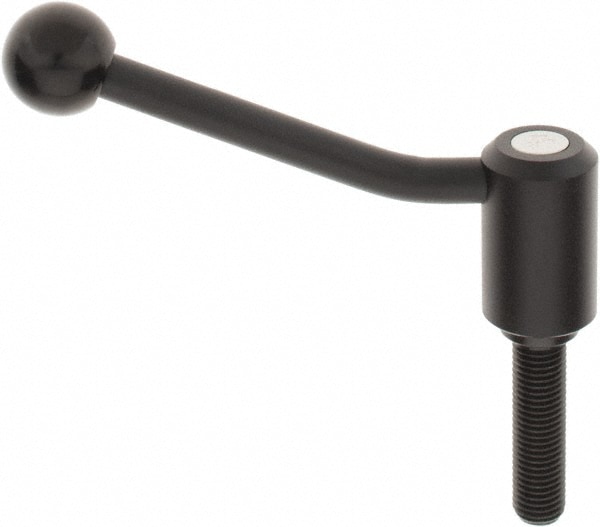 KIPP K0108.3161X60 Threaded Stud Tension Lever Adjustable Clamping Handle: M16 x 2.00 Thread, 1.3" Hub Dia, Steel 