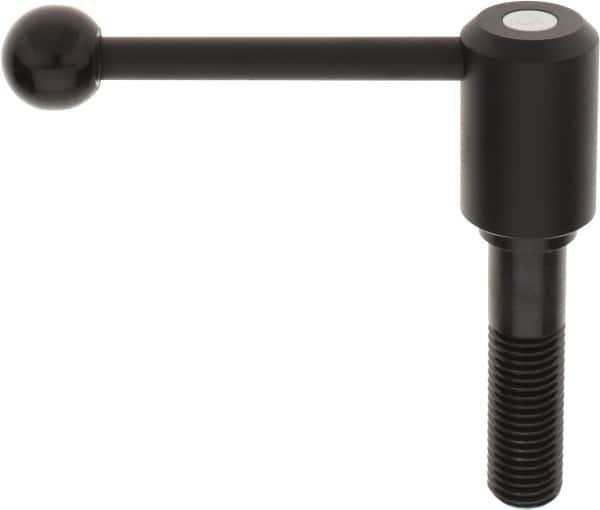 KIPP K0108.4242X90 Tension Lever Adjustable Clamping Handle: M24 x 3.00 Thread, 1.61" Hub Dia, Steel, Black 