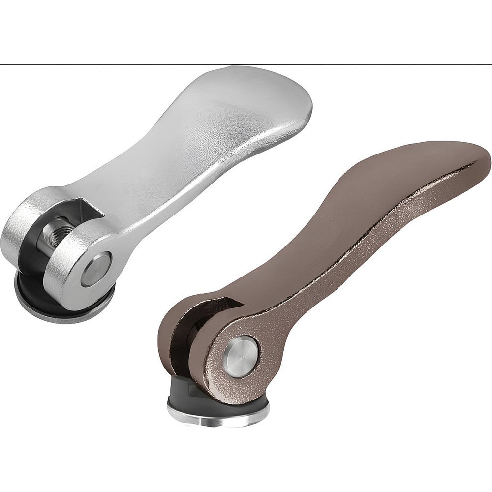 Threaded Hole Adjustable Clamping Handle: #10-32 Thread, 0.59" Hub Dia, Stainless Steel