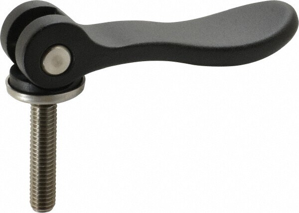 KIPP K0006.25111A440 Adjustable Clamping Handle: 3/8-16 Thread, 0.94" Hub Dia, Black Powder Coated Aluminum & Stainless Steel, Black Image