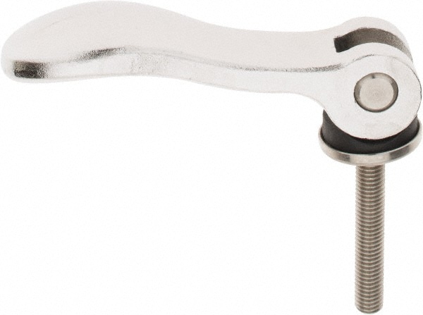 KIPP K0647.251200850 Adjustable Clamping Handle: M8 x 1.25 Thread, 1.06" Hub Dia, Stainless Steel Image