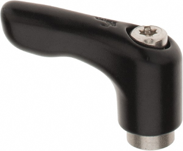 Metric Size Threaded Stud Adjustable Clamping Handle: M3 x 0.50 Thread, 13 mm Hub Dia, Zinc Die Cast with Stainless Steel Components