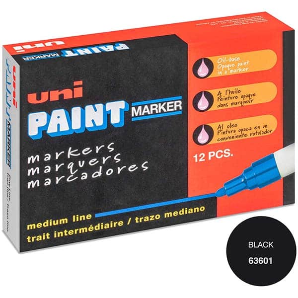Paint Pen Marker: Black, Oil-Based, Bullet Point