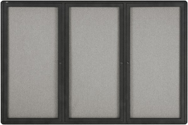 Bulletin Board: 72" Width, 48" Height, Gray