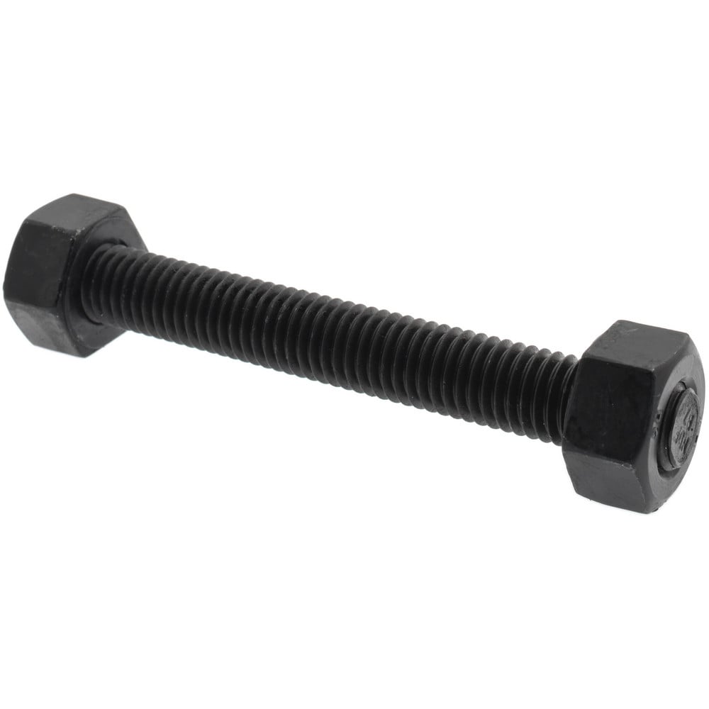 1/2-13, 4-1/4" Long, Uncoated, Steel, Fully Threaded Stud with Nut