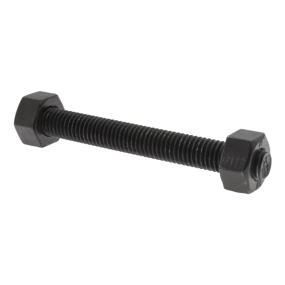 1/2-13, 4-1/2" Long, Uncoated, Steel, Fully Threaded Stud with Nut