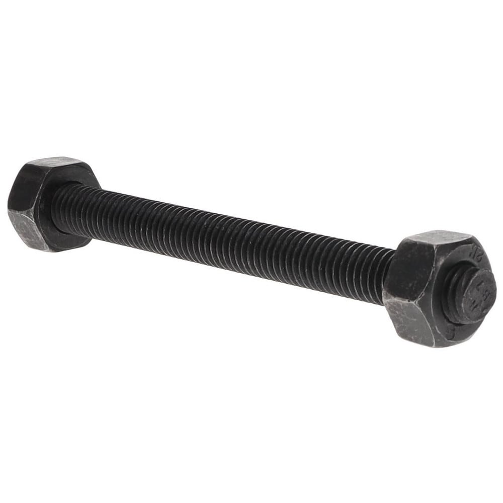 1/2-13, 5-3/4" Long, Uncoated, Steel, Fully Threaded Stud with Nut