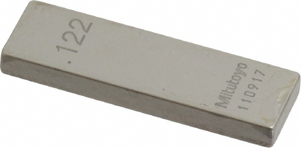 Mitutoyo 611162-531 Rectangle Steel Gage Block: 0.122", Grade 0 Image