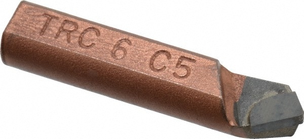 Single Point Tool Bit: 3/8'' Shank Width, 3/8'' Shank Height, C5 Solid Carbide Tipped, Neutral, TRC, Round Shank Boring