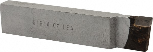 Single Point Tool Bit: 1/2'' Shank Width, 1'' Shank Height, C2 Solid Carbide Tipped, RH, CTR, Cut-Off & Grooving