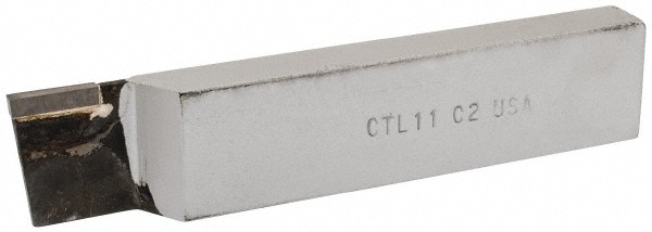 Single Point Tool Bit: 1/2'' Shank Width, 1'' Shank Height, C2 Solid Carbide Tipped, LH, CTL, Cut-Off & Grooving