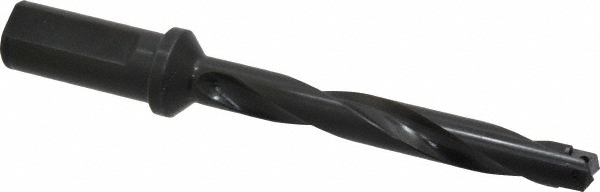 Indexable Spade Drill: 45/64 to 15/16" Dia, 4-5/8" Max Depth, Helical Flute
